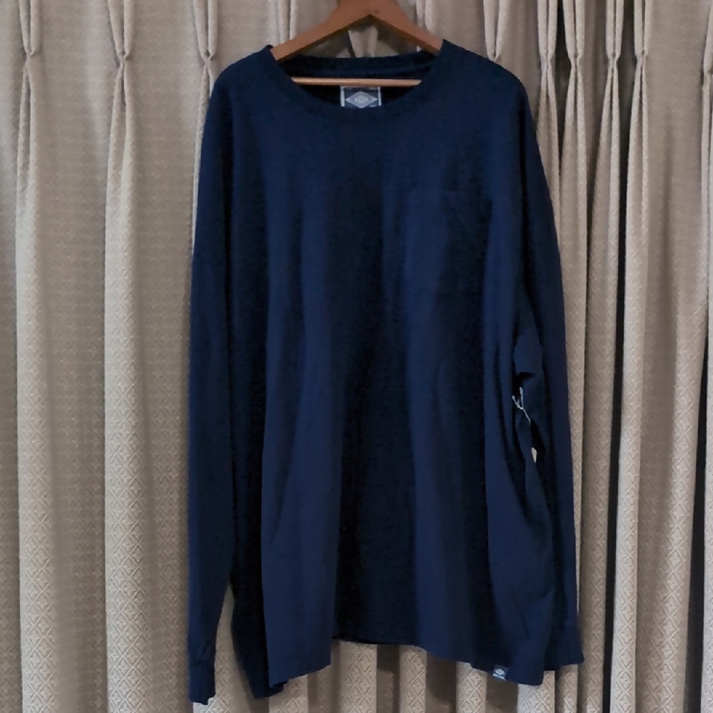 NWT Men's Size 3X US Standard Apparel Navy Blue Crew Neck Long Sleeve Shirt